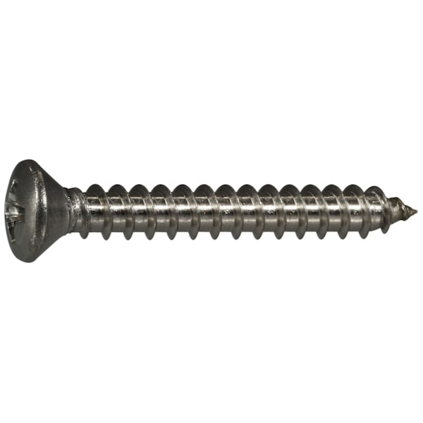 Midwest Fastener Sheet Metal Screw, #8 x 1-1/4 in, 18-8 Stainless Steel Oval Head Phillips Drive, 100 PK 05227 - main